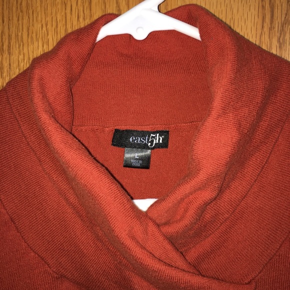 East 5th long sleeve sweater w/ cowl neck orange - Picture 4 of 5